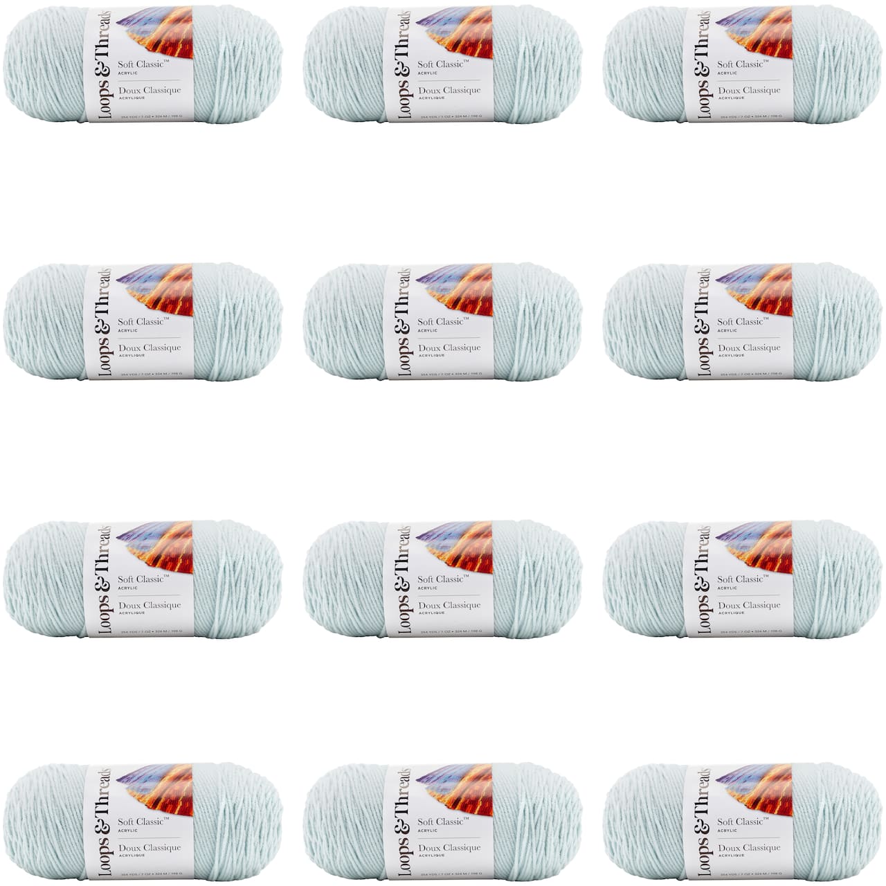 12 Pack: Soft Classic™ Solid Yarn by Loops & Threads®